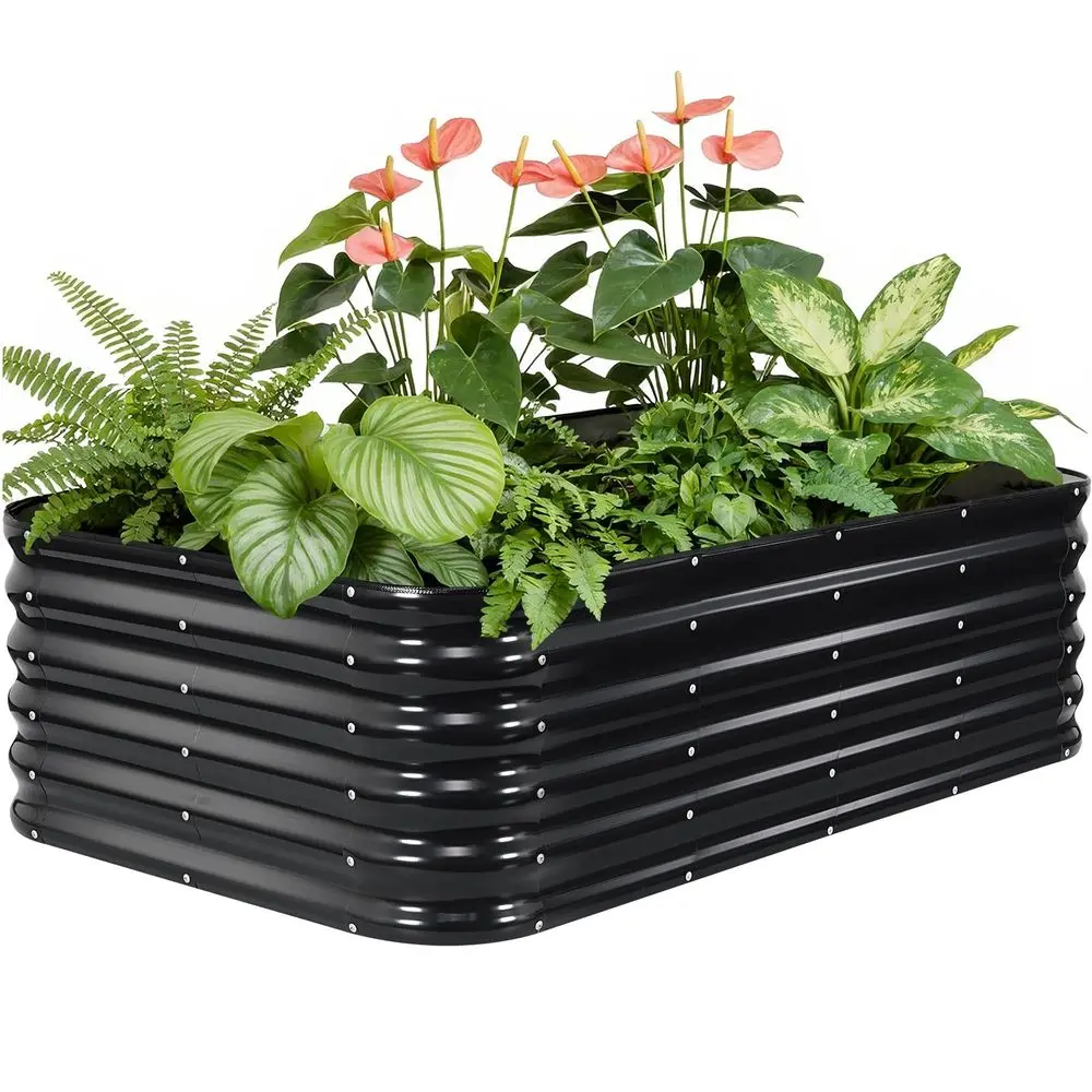 

Оцинкованная приподнятая грядка для сада, металлический комплект приподнятых грядок, большие модульные приподнятые грядки-клумбы 4-в-1, модульный контейнер для выращивания растений O