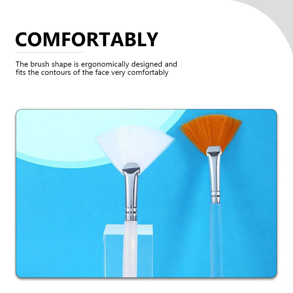 5 uds. Forma de abanico blanco de nailon para diseño ergonómico Facial se adapta a contornos, cepillos para máscara de ojos, cepillos de nailon para máscara, área para la nariz