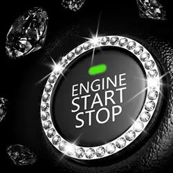 Crystal Diamond Car Stickers One-Click Ingation Engine Start Stop Rings Interior Decoration Car Accessories