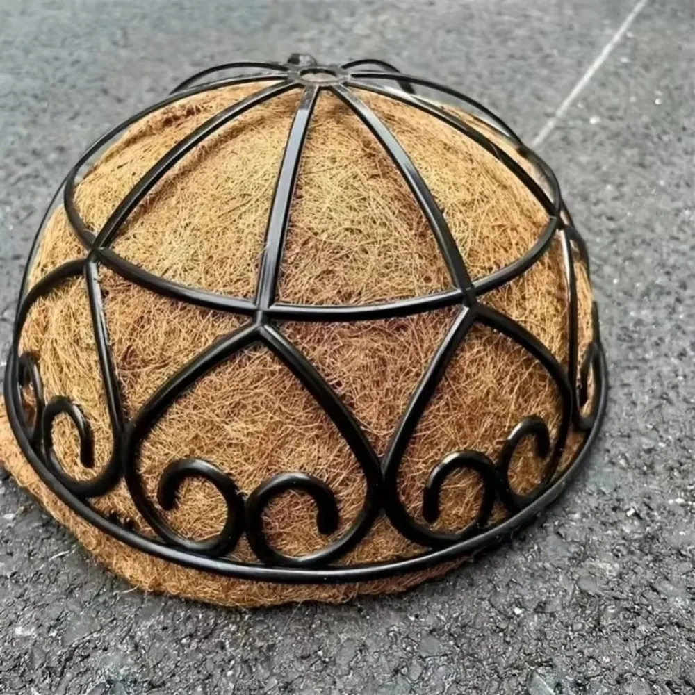 Coconut Brown Round Iron Chain Hanging Basket Flowerpot European Creative Fleshy Green Plant Chlorophytum Comosum Flowerpot