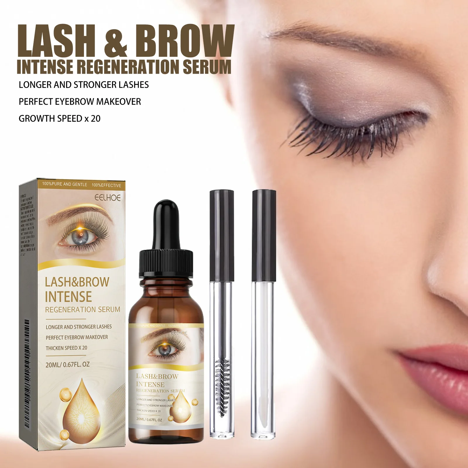 EELHOE Norishing Eyelash Growth Liquid Eyelashes Rapid Growth Serum Lengthening Curl lengthen thicken Treatment Eye Lash Serum