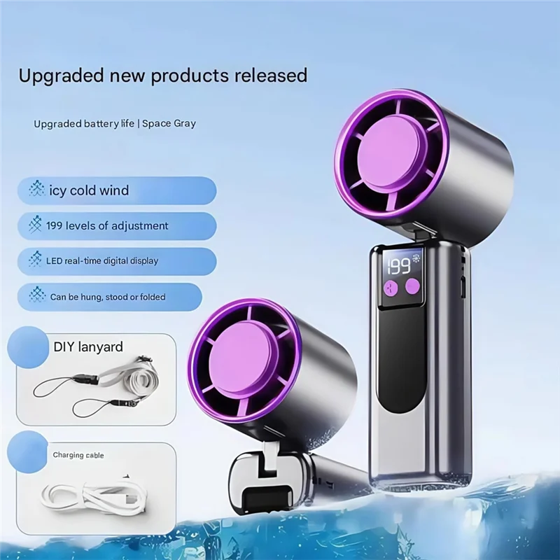 ABSQ-مروحة تبريد محمولة USB مروحة صغيرة فائقة السرعة قوية محمولة في الهواء الطلق ضغط الثلج قطعة أثرية للتبريد