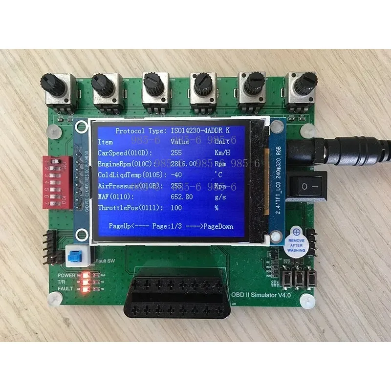 J1939 Vehicle ECU Simulator, OBD ELM327 Tool for Testing & Development Work