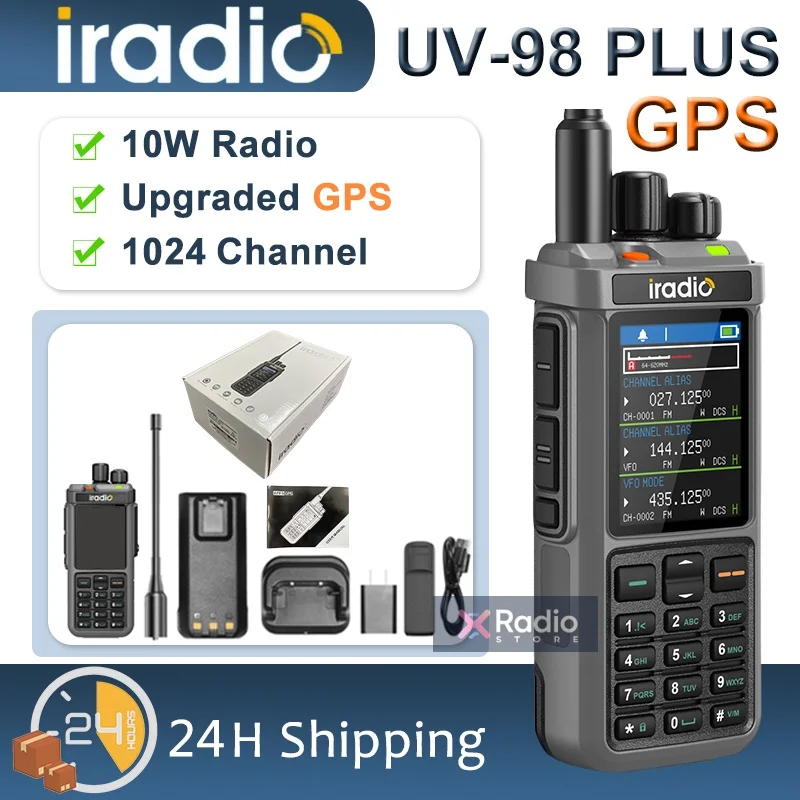 Iradio UV-98 Plus GPS Walkie Talkie APRS 10 Вт Поперечный повторитель CB SW MW LW HF Частотное сканирование NOAA Type-C Зарядное устройство Радио RT 880G