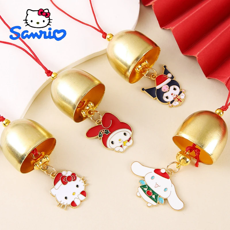 Kawaii Sanrio Hello Kitty Bell Wind Chime Anime Cartoon My Melody Kuromi Pochacco Cinnamoroll Doorbell Decorative Pendant Gift