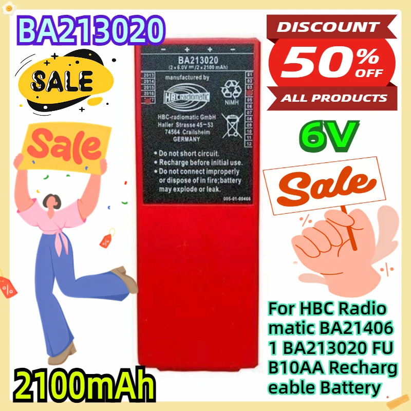 

For 6V 2100MHA HBC Radiomatic BA214061 BA213020 FUB10AA Rechargeable Battery