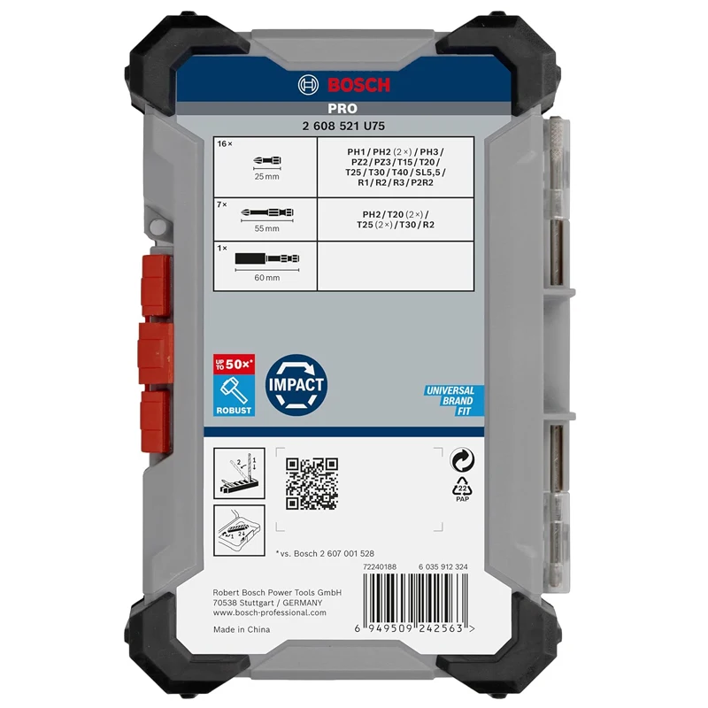 BOSCH 2608521U75 PRO تأثير المسمار بت مجموعة 24 قطعة الملحقات مفك بت مع قضيب شفط مغناطيسي #3