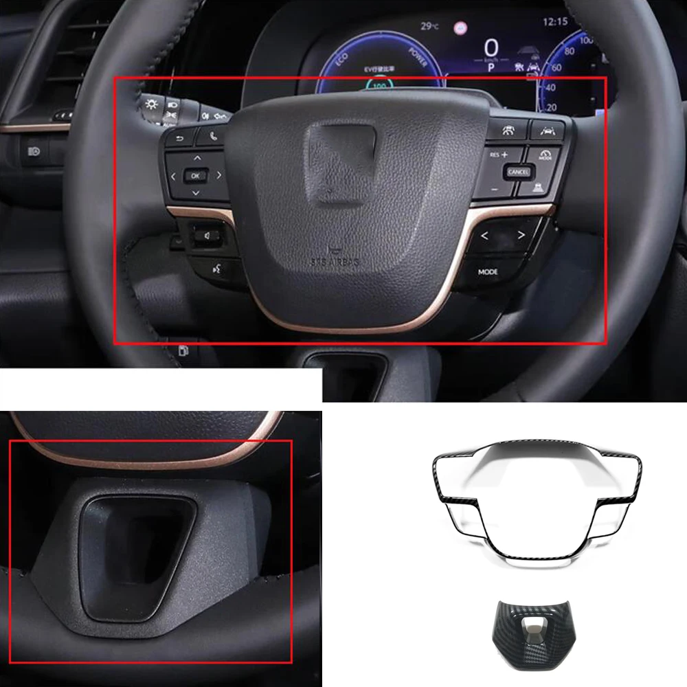 wood For Toyota Crown Crossover Sport Cross 2023 2024 Car Steering Wheel Cover Trim Inner Sticker Car Styling Accessories