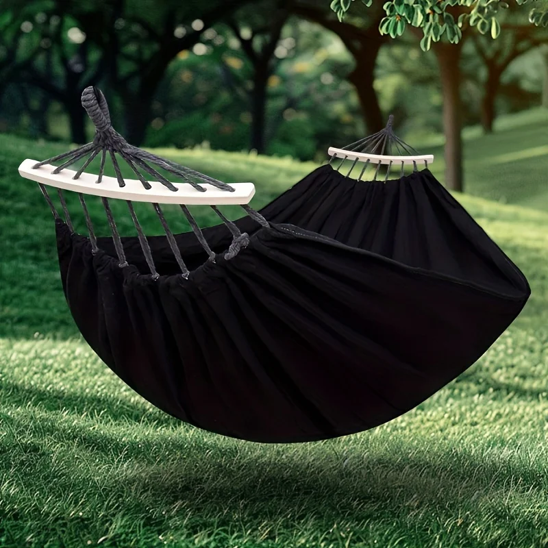 

Anti-Tip Comfortable Hammock with Hanging Ropes & Support Stick Portable Hammock for Dorms Beaches Camping