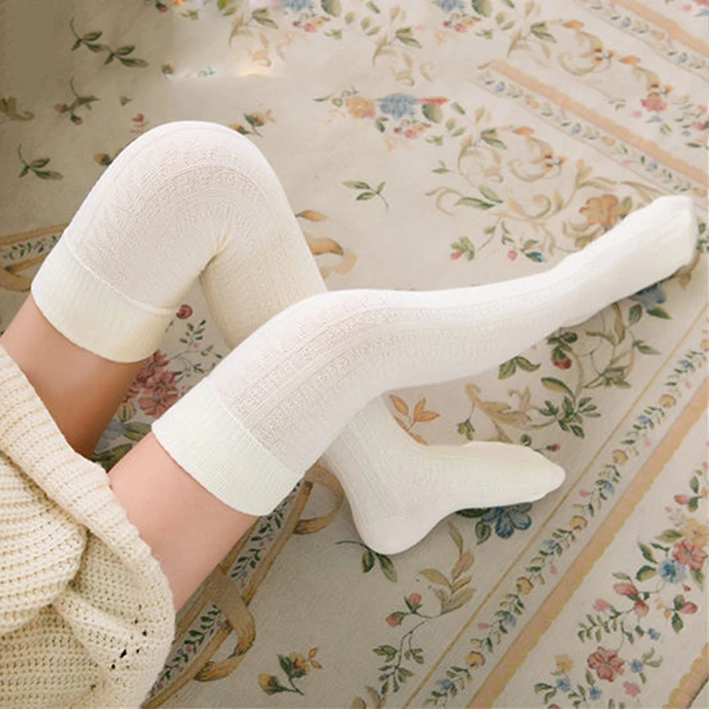 

Knitted Warmer Socks Lengthened Lolita Funny Knee Socks Autumn Winter Japanese Lengthened Warm Retro Loose Stockings Winter Sock