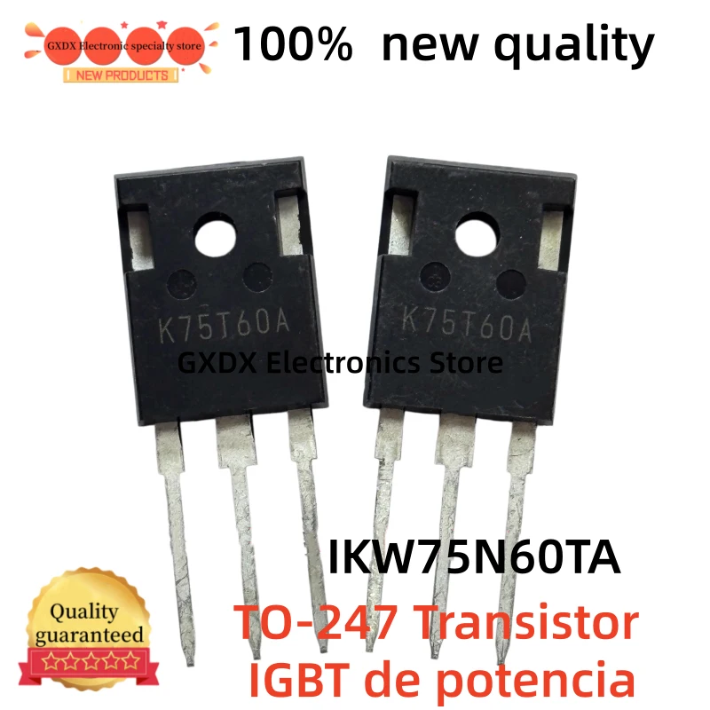 

5-10-20-30-40-50 штук силовых IGBT-транзисторов IKW75N60T, TO247, K75T60, IKW75N60TA, K75T60A, 75T60, 75N60 TO-247, 75A, 600V