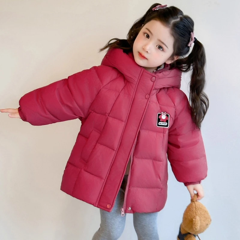 

2025 Girls' Lotso Hooded Down Jacket, Fashion Thick White Duck Feather Winter Coat