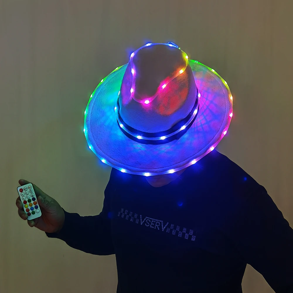 Chapeau néon à LED polychrome pour fête costumée, casquette Shoous, spectacle de danse, bar DJ structurels ent, carnaval, cool