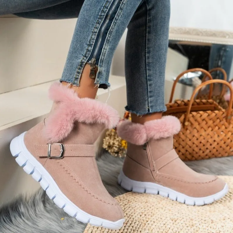 Large Size Winter New Thick Soled Plush Warm Women's Boots with Outdoor Sole Thick Midsole Height Increasing Women's Snow Boots - view 5