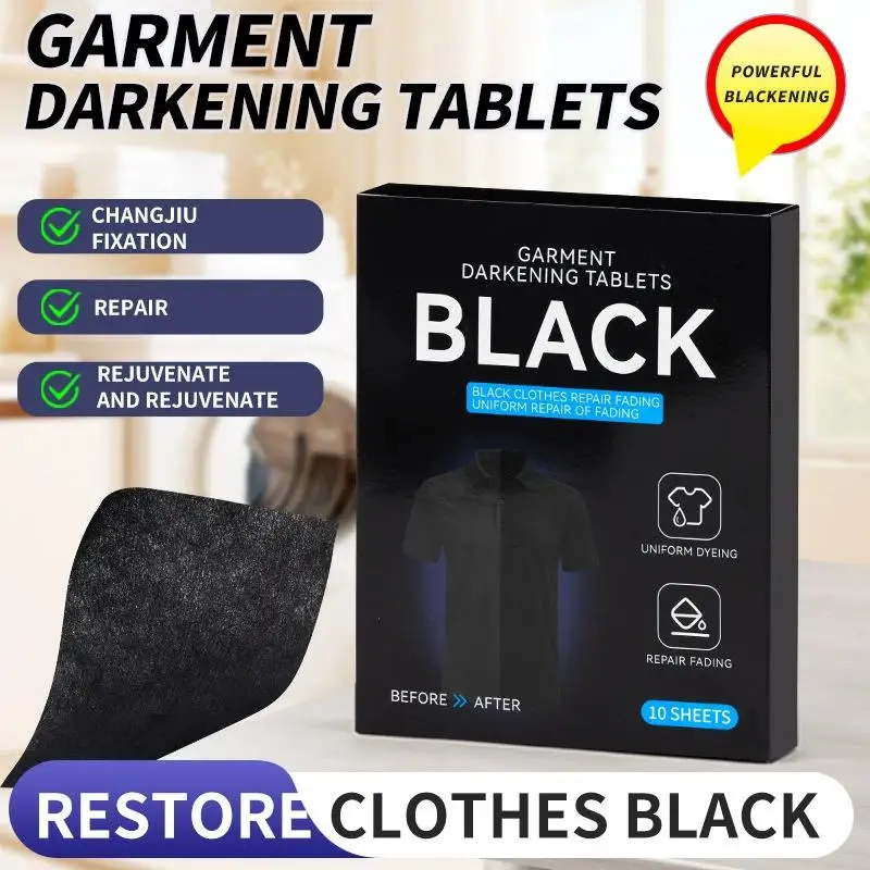 Clothes Blackening Dyeing Laundry Tablets Non-woven Black Color Enhanced Tablets  Restore Faded Black Clothes Protection Sheets