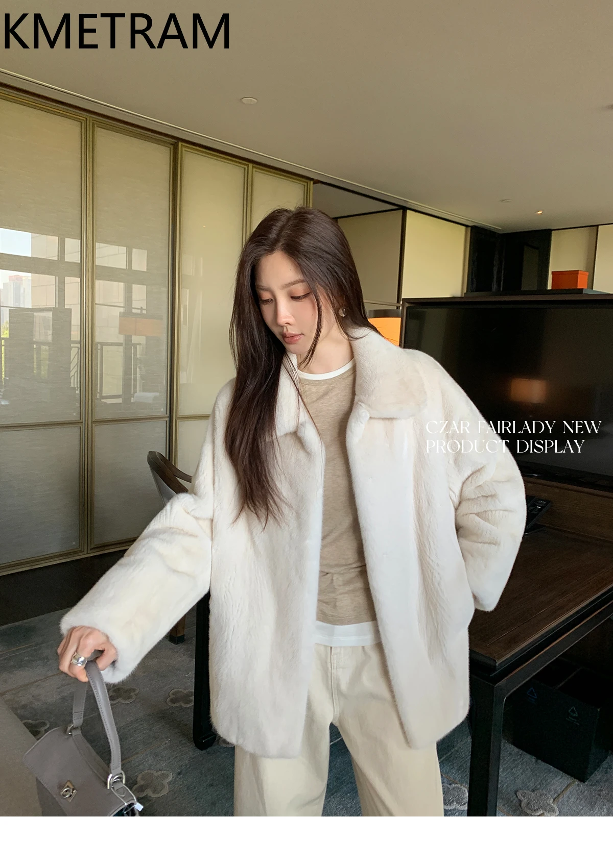 KMETRAM 100% veste de fourrure de vison entière femme luxe revers réel manteau de fourrure 2025 hiver nouveau dans les vêtements d'extérieur femmes vêtements шу onder