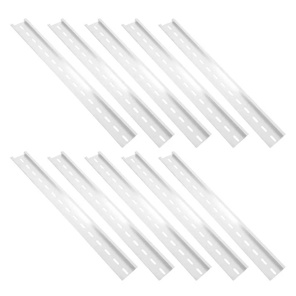 10Pcs Aluminum Slotted Din Rail National Standard Mounting Guide for Electrical Panels Circuit Breakers Electronic Components