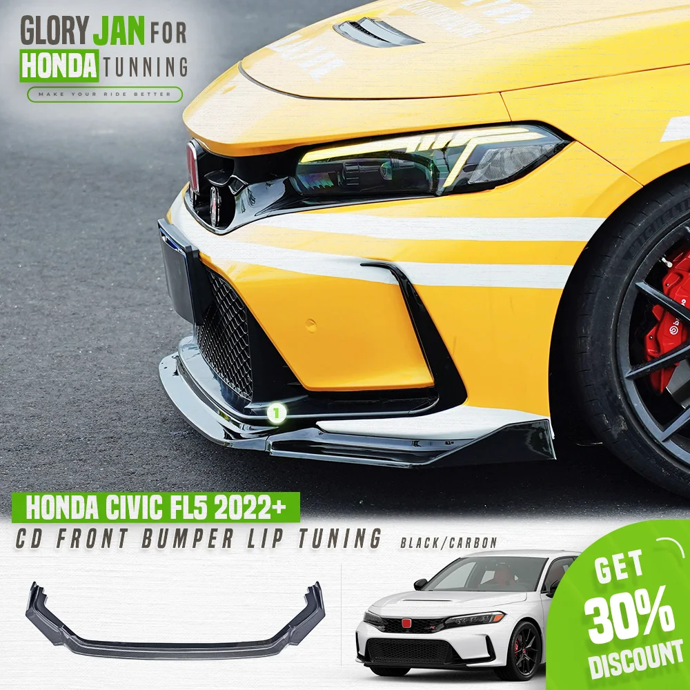 

Original Factory Front Lip For Honda Civic Type R Fl5 2022+ ABS Plastic Front Bumper Trims Black Body Kits Facelift Tuning