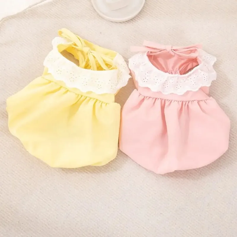 

New Cute Solid Color Cat Princess Dress Breathable Soft Pet Clothes Thin Elastic Cat Dog Costume dog dress