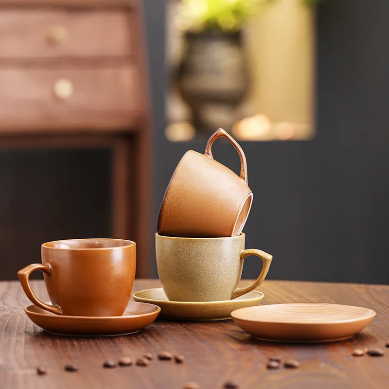 

Cup and Saucer Set Latte Afternoon Tea Ceramic Cup Latte Cappuccino Coffee Mugs Breakfast Milk Water Cups Drinkware Coffeeware