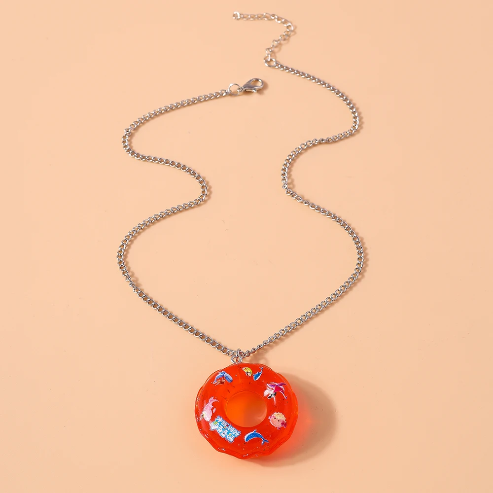 Aihua Nette Böhmen Neue 3D Lustige Schwimmen Ring Halskette für Frauen Mädchen Sommer Strand Party Urlaub Schmuck Kinder Geburtstag Geschenke – Detail 2