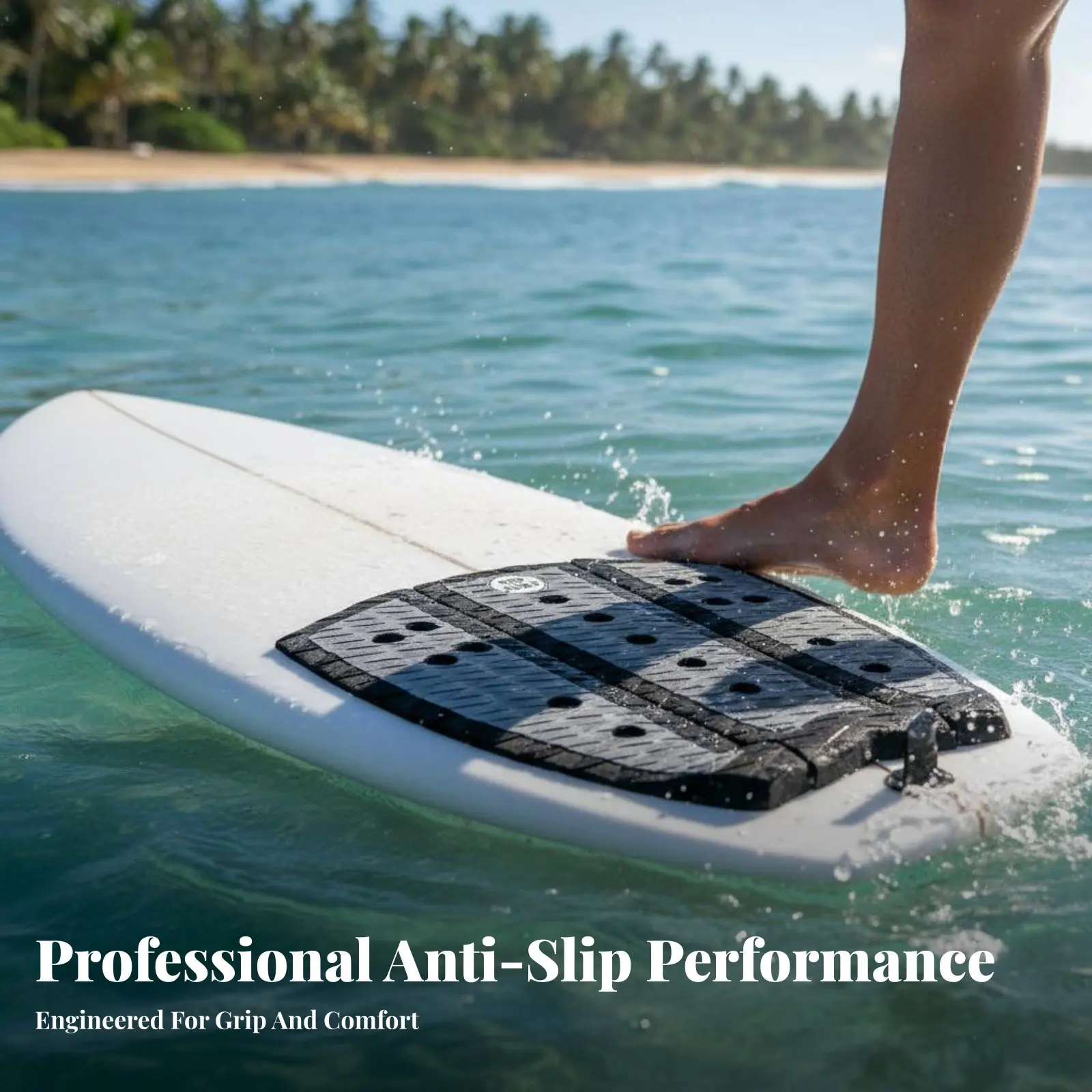 

Комплект из 3-х противоскользящих накладок на хвостовую часть доски для серфинга с рифленой текстурой, из вспененного каучука, для надежного крепления на палубу, усиленные задние накладки из вспененного каучука