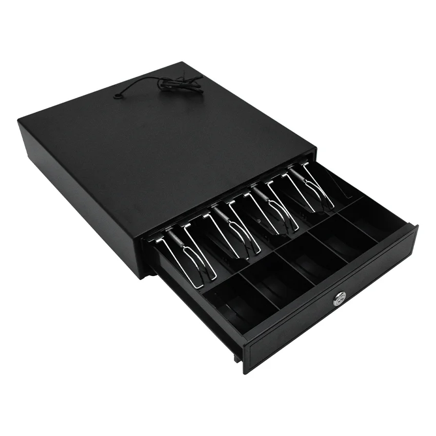 Removable Cash Drawer Box With RJ11 Key Three-gear Lock 5 Grid Coin+ 4 Bill Tray With Clip Supermarket Classify Organizer