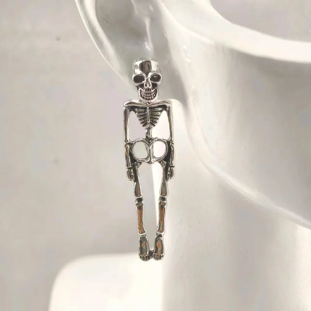 

Aesthetic Hip Hop Skeleton Earrings Skull Alloy Halloween Earrings Jewelry Trendy Imitation Human Bone Earrings Accessories