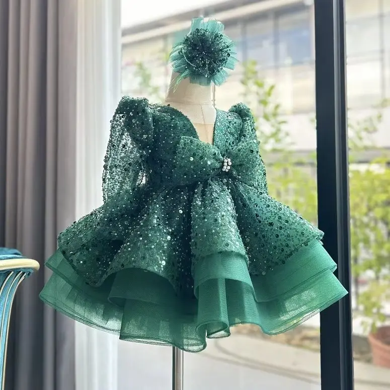 Gorgeous baby girl dress for girls elegant birthday party  girl dress Baby girls clothes for Opening Ceremony prom dress