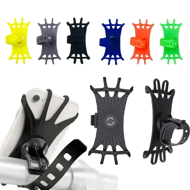 

Universal Motocycle Bicycle Phone holder for iPhone Samsung Xiaomi Huawei Cell Phone Mobile Bike Handlebar Stand Bracket Silico