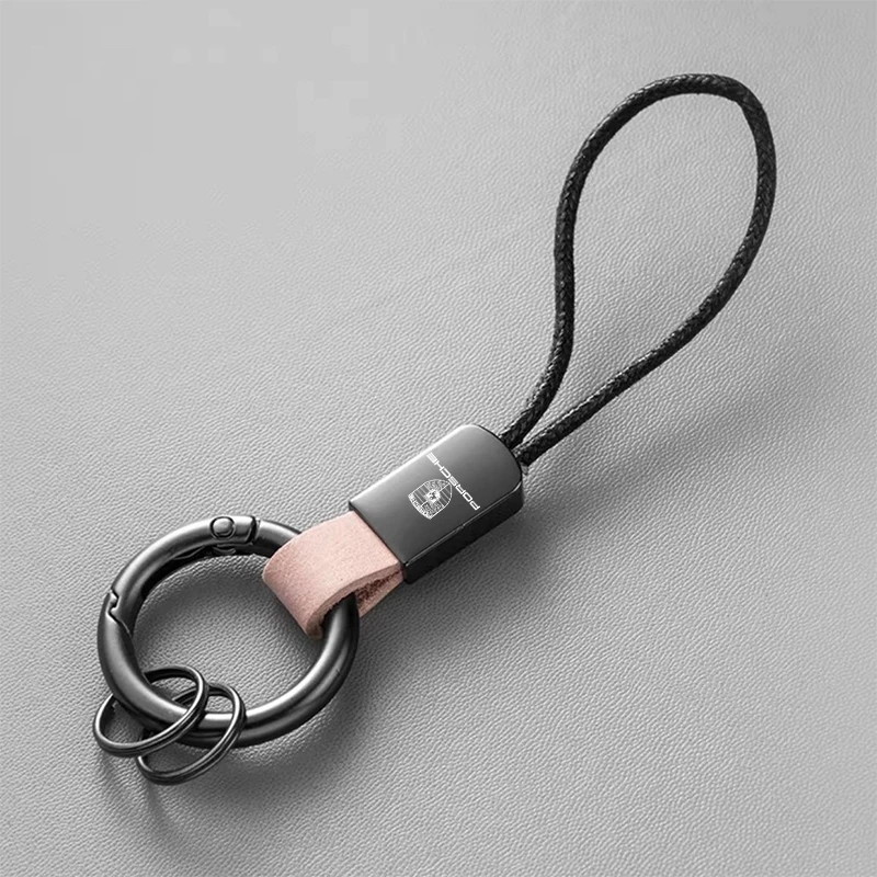 Car Emblem Keychain Key Chain For Porsche Panamera Cayenne Taycan 911 718 Macan Carrera-GT Auto Styling Decorative Accessories