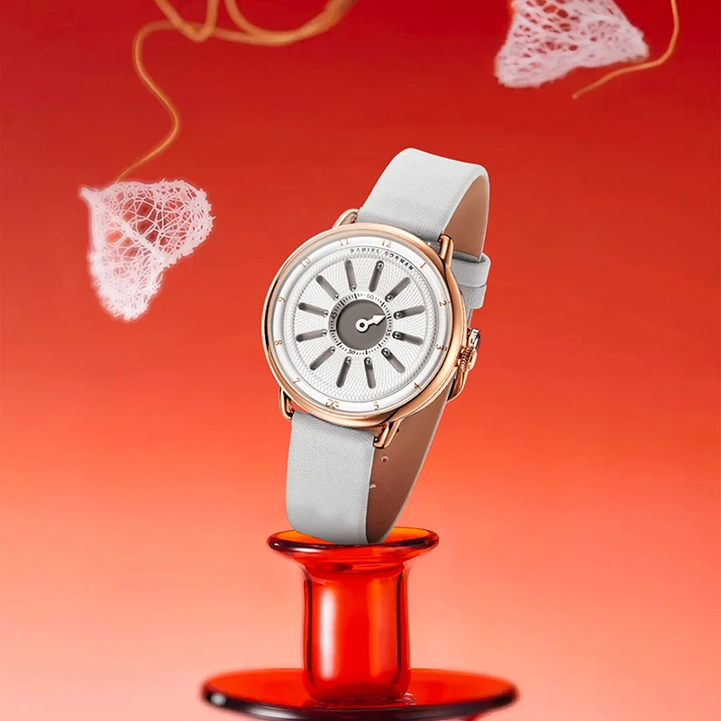 Magnetic 38mm Quartz Watch Silver Dial Japanese Movement Leather Strap Artisanal Gunmetal Grey 2026 New Watch Magnet Watch