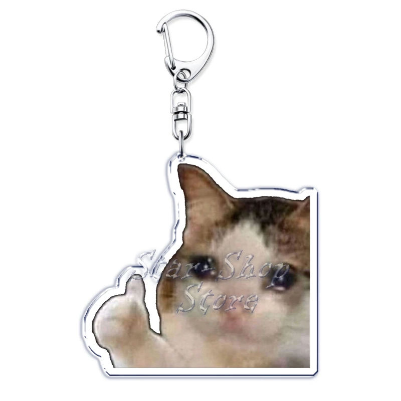 Super Cute Bread Popping Cat Meow Meme Key Chain Keychains Ring for Accessories Bag Pendant Keyring Jewelry Fans Love Gifts