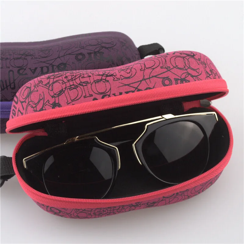 FRESHGUY New Fashion Zipper Hook EVA Letter Hard Eyewear Box Sunglasses Case For Women Travel Sun Glasses Protection Container