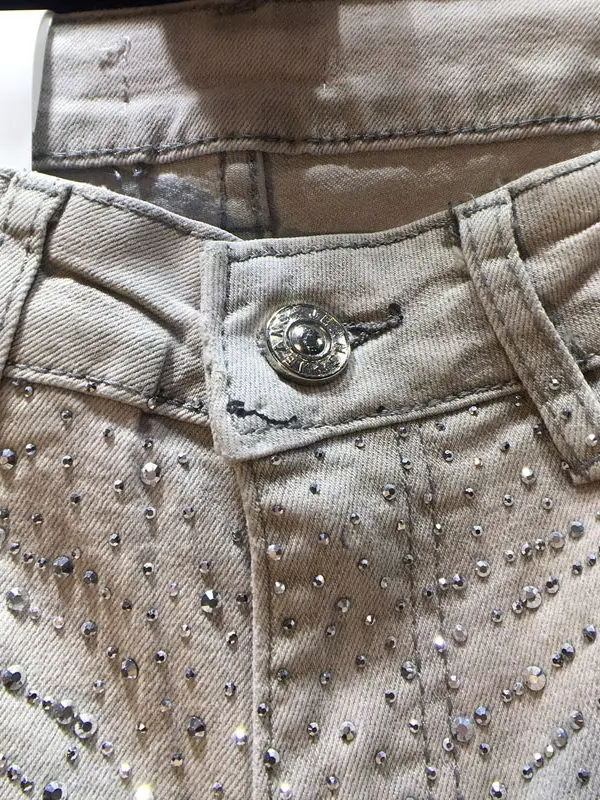 Blingbling Full Diamonds Hot Drilling Women Denim Trousers 2026 New Spring All-match High Waist Wide Leg Casual Straight Jeans
