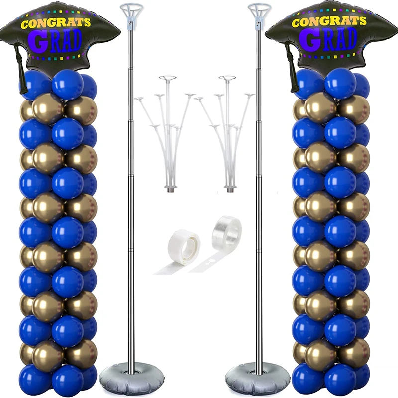 Balloon Column Stand Kit Set 9 Feet Height Adjustable Metal Balloon Tower Pillar for Graduation Wedding Party Decoration