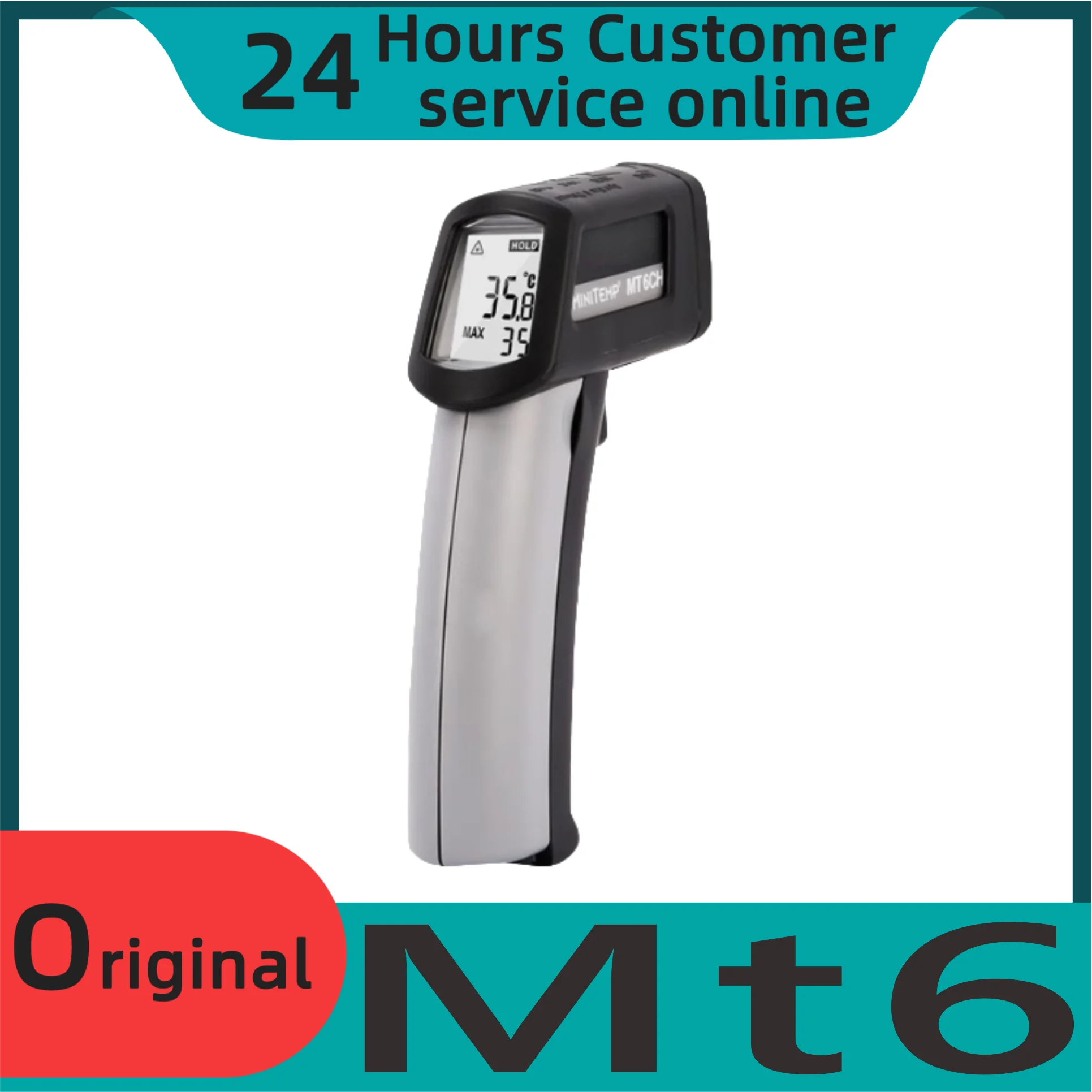 1 New Ruitai Mt6 Infrared Mini Temperature Laser Thermometer Infrared Gun -30 To 500 ° C # Xr