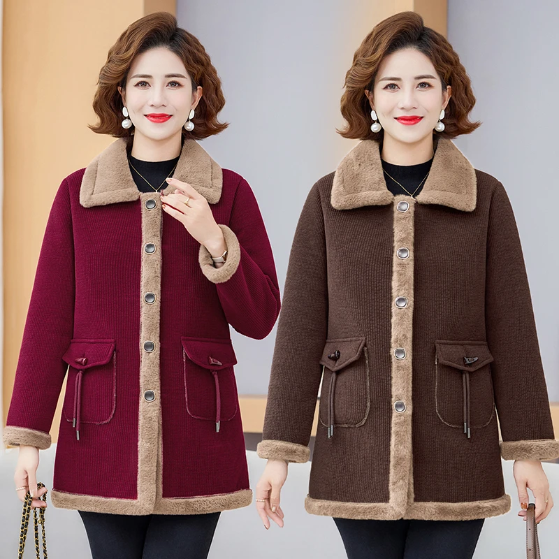 Autumn And Winter Clothes With Velvet Coat Female Short Korean Version Woolen Lattice Temperament Keep Warm Coat