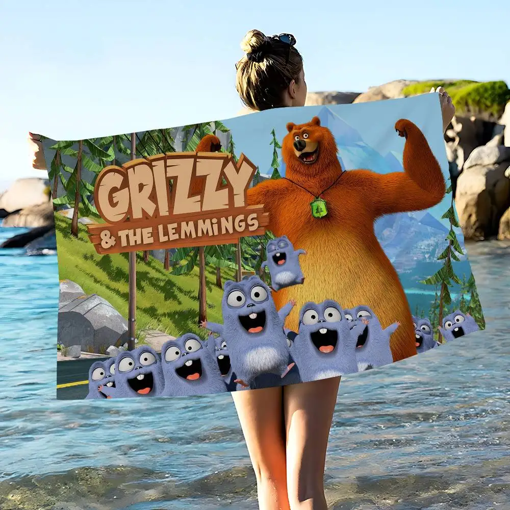 Comedy G-Grizzly And L-Lemmings Big Microfiber Beach Towels Quick Dry Towel Sand Beach Pool Towel for Travel Swim Pool Yoga