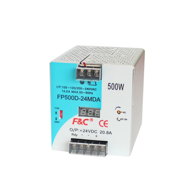 FP500D-24MDA 24VDC 500W, Digital anzeige, große Eingangs spannung, 24V o/p, DC-Schalter Strom versorgung