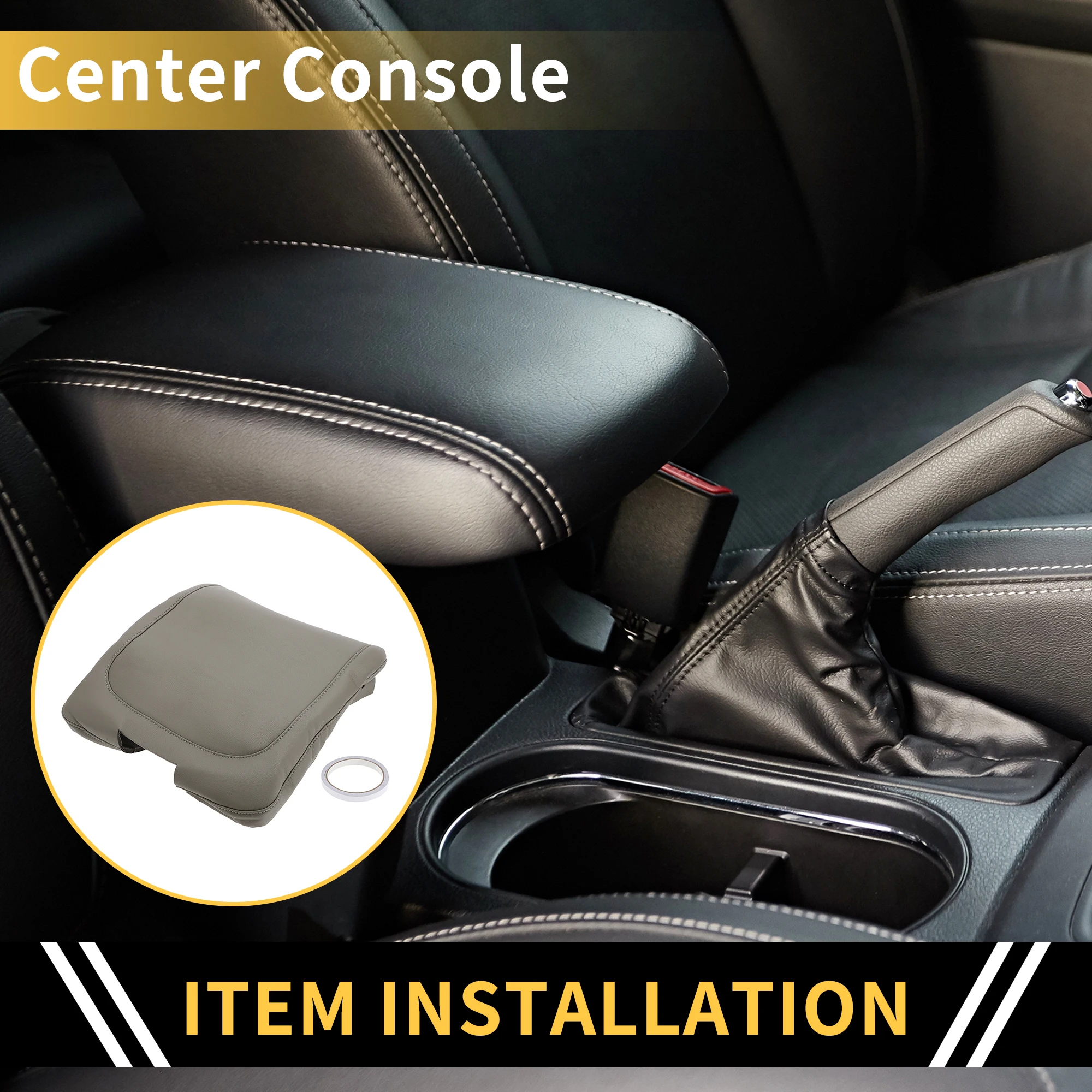 

UXCELL Center Console Armrest Cover for Dodge for Ram 2013-2018 Tahoe Middle Console Pad Armrest Protector Microfiber Leather