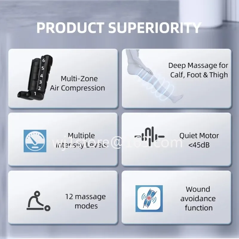 2026 hot selling items LED touch screen digital air pressure leg muscle relaxation exercise recovery boots