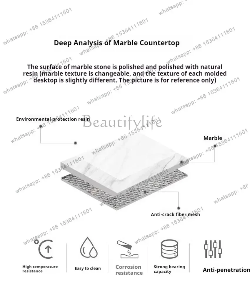 2025 Square Marble Coffee Table, Italian Minimalist Viral Design for Spacious Living Room, Heat & Scratch Resistant, Customize