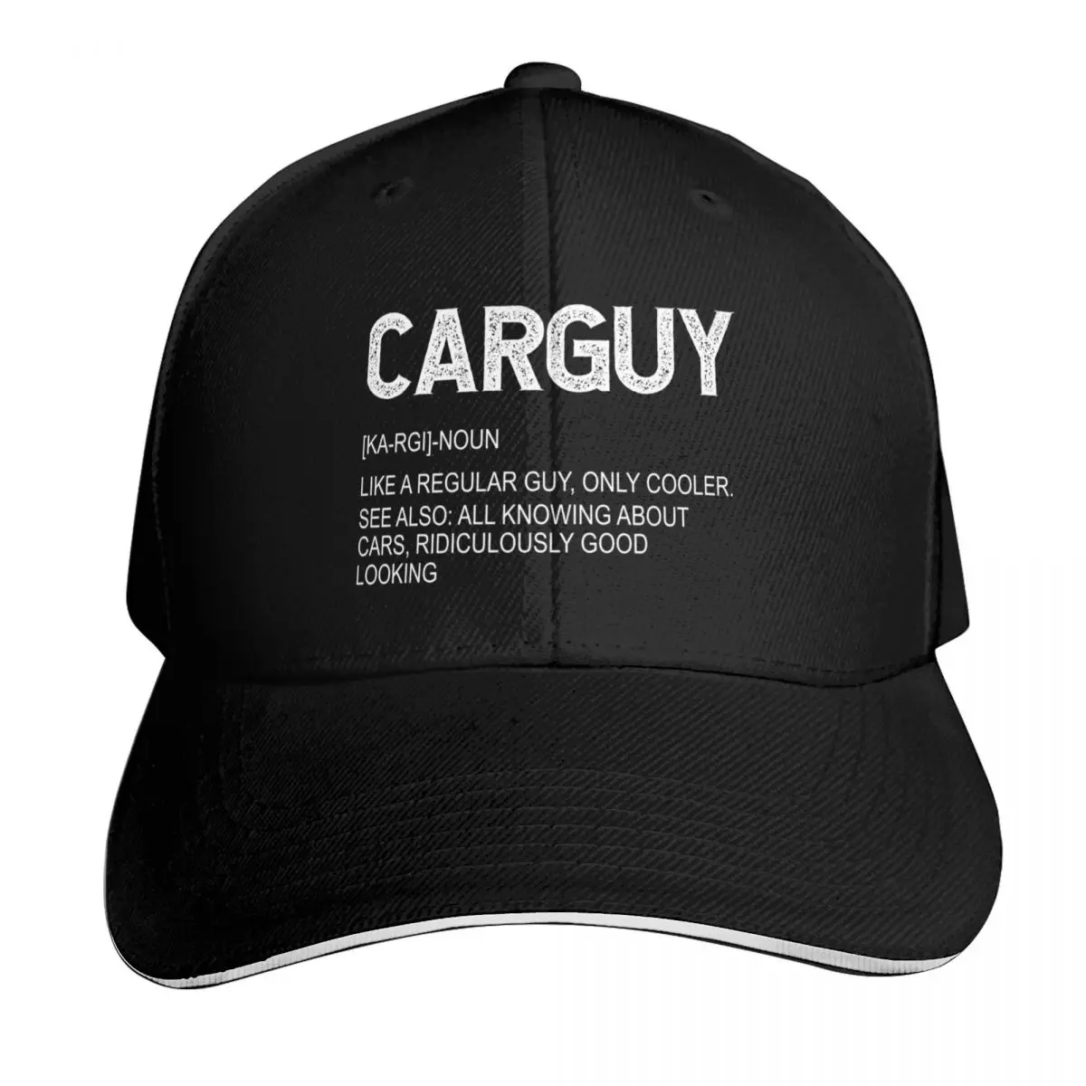 Car Guy Definition Baseball Cap Contrast Two Tone Brim Snapback Flat Bill Strapback Dad Hat