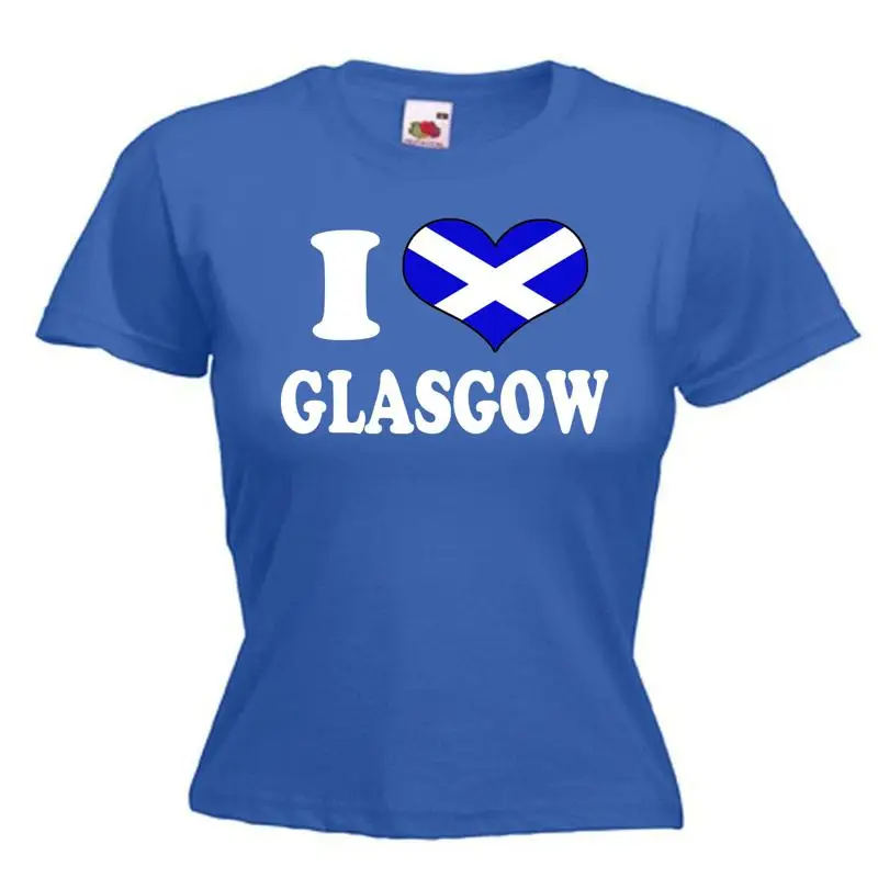

I Love Heart Glasgow Scotland Ladies Lady Fit T Shirt 13 Colours Size 6 16
