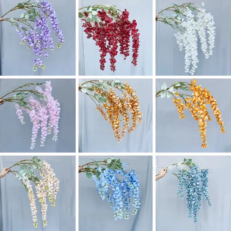 6-pronged artificial simulation branch wisteria cross wall wedding shooting home decoration and life decoration flowers