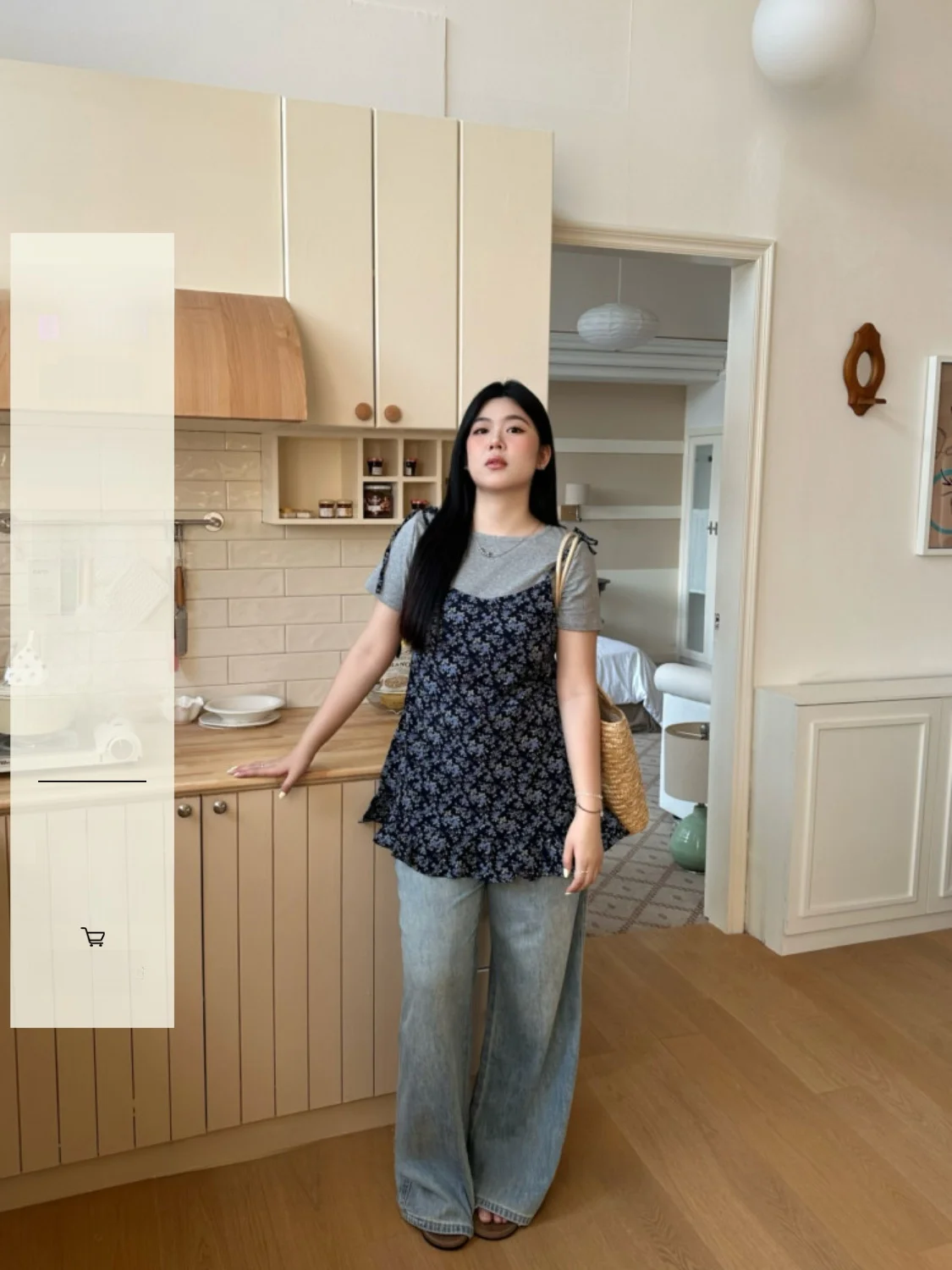 

Утягивающие широкие джинсы с высокой талией NINI ONE, повседневные летние длинные брюки синего цвета, прямой крой, большие размеры, женские джинсовые брюки