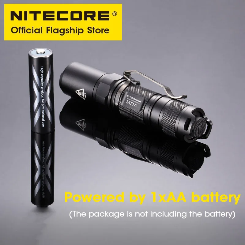 NITECORE MT1A Flashlight Outdoor Mini Camping Hiking Flash Light AA Battery Olight Flashlight Aluminum Led   Portable Lighting