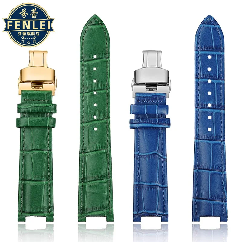 20*12 مللي متر حقق جلد البقر حزام ساعة اليد لساعة مايكل كورس MK6985 6986 2425/2433 2277 حزام (استيك) ساعة الرجال والنساء سوار من الجلد