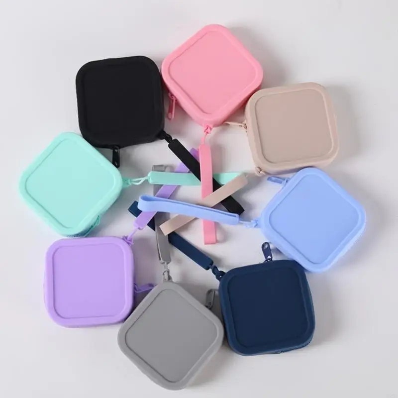 W89C Небольшой квадратный силиконовый кошелек для монет